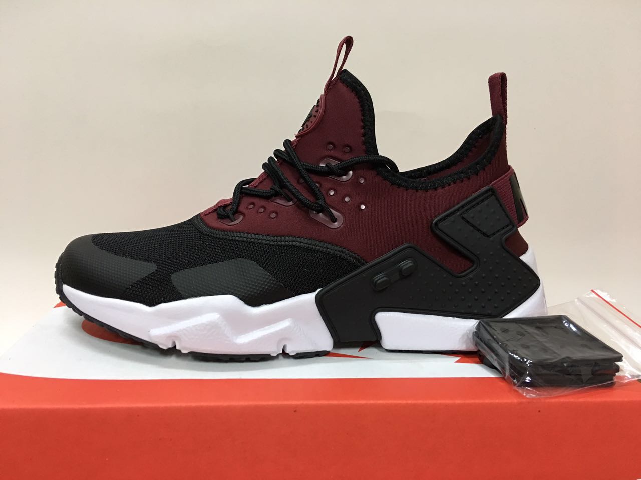 Nike Air Huarache 6 Wine Red Black Shoes - Click Image to Close